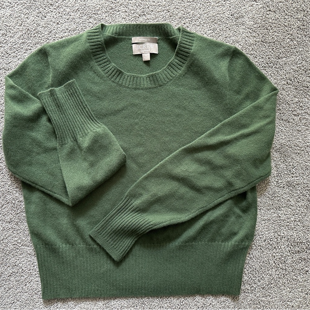 J. Crew Women’s Green Cashmere Sweater